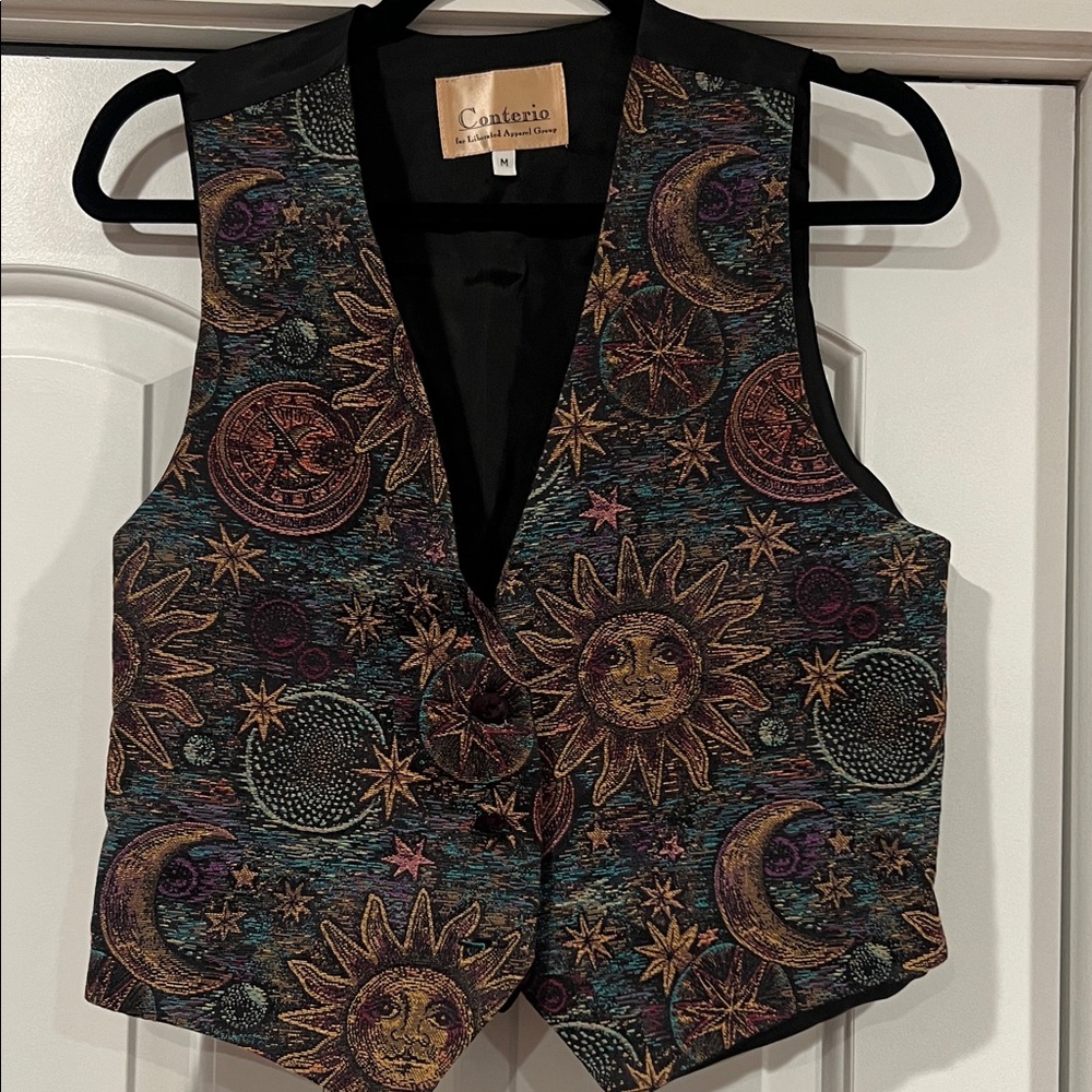 Vintage celestial Sun and Moon Vest medium
